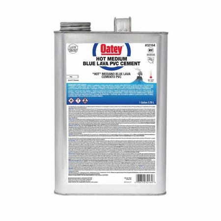 Oatey PVC Solvent Cement, Low VOC, 1 gal, Liquid, Blue 32164